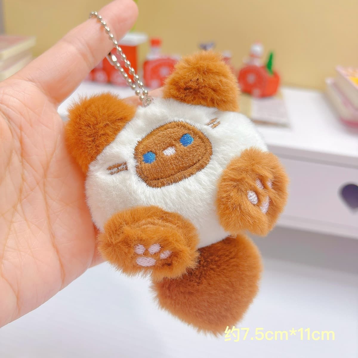 Популярный пищащий плюшевый брелок-подвеска в виде милого котенка, игрушка для автоматов с игрушками, плюшевая кукла