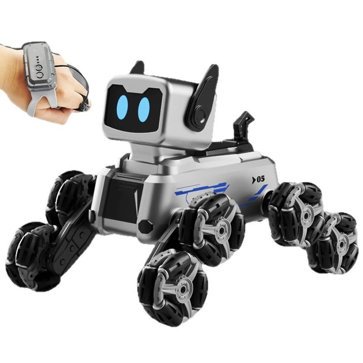 Механический восьмиколесный робот собака ручной индукционный пульт дистанционного управления полный привод автомобиль...