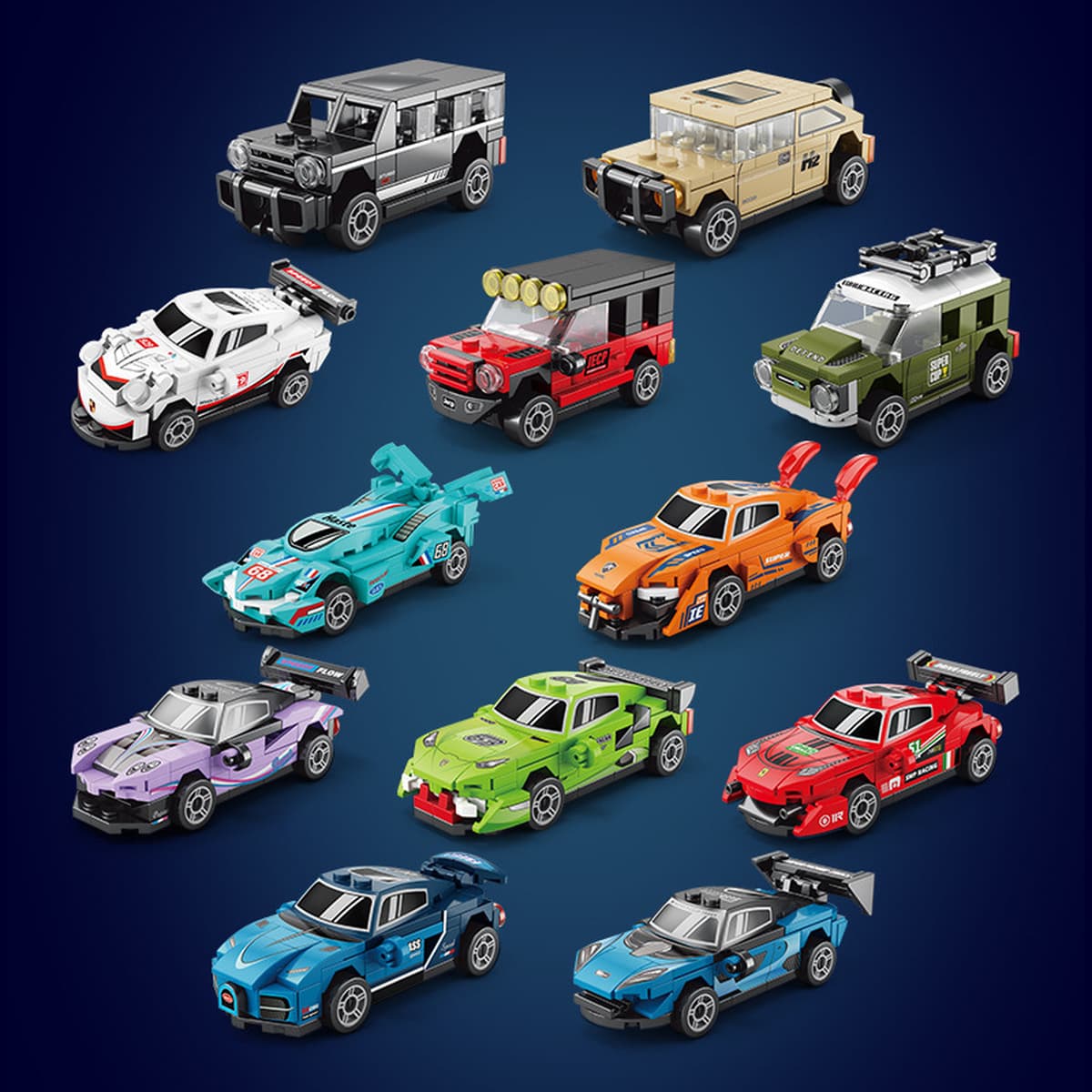 Совместимость с Lego Четырехсетный автомобиль гоночный спортивный автомобиль модель головоломки мальчик собрать строительные...