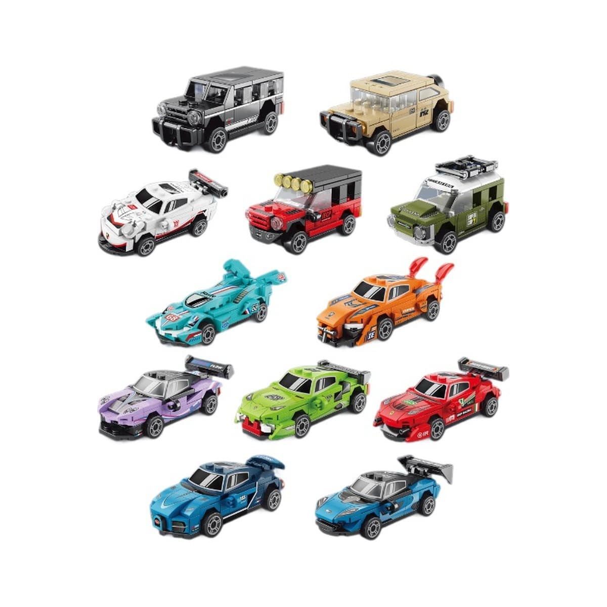 Совместимость с Lego Четырехсетный автомобиль гоночный спортивный автомобиль модель головоломки мальчик собрать строительные...