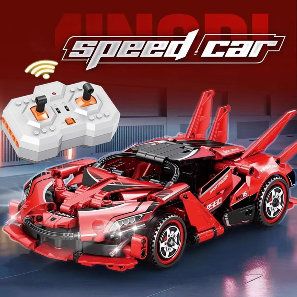 1:24 Mindi 2.4G технология дистанционного управления гоночный автомобиль совместим с Lego гранулированный набор строительных...