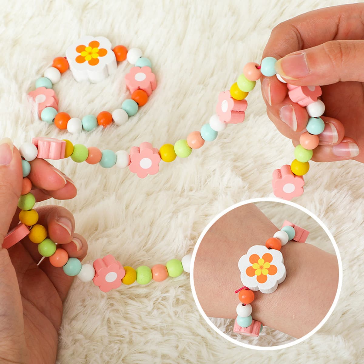 Детский деревянный складной туалетный столик для девочек имитация игрового домика Розовая Принцесса хранение макияжа...