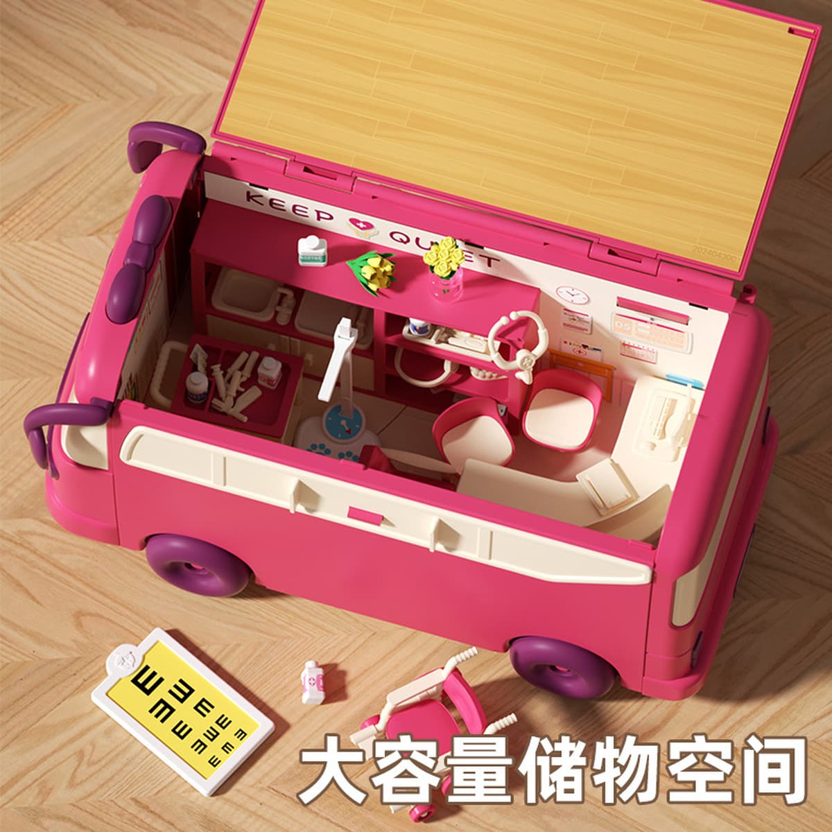 Детские игрушки: автобус для ролевых игр, чемодан-кемпер, кукольный домик для девочек 3-6 лет, портативный, с функцией...