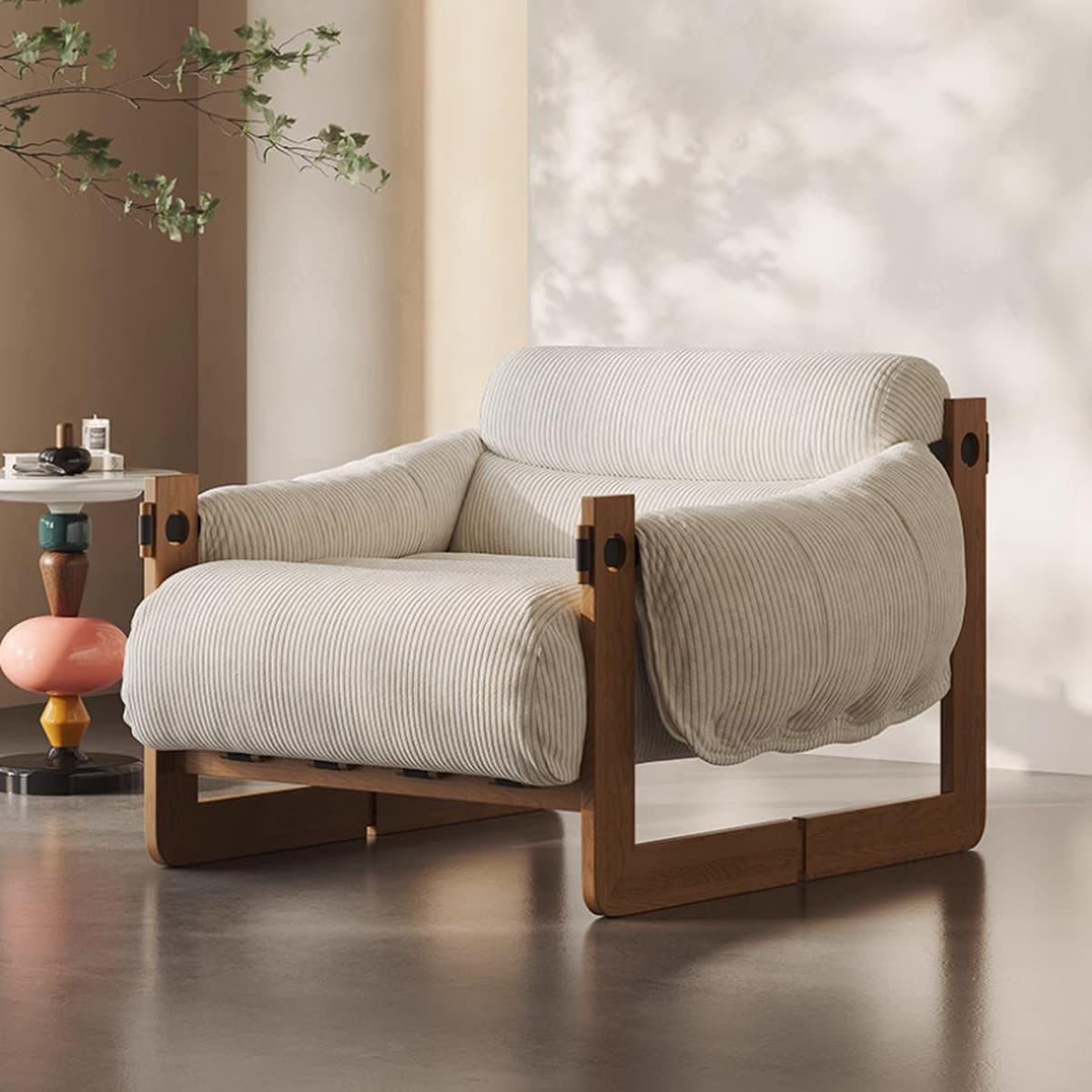 Одиночный диван в средневековом стиле, кресло из джерси, ретро-дизайнерская ткань, массив дерева, гостиная, диван для...