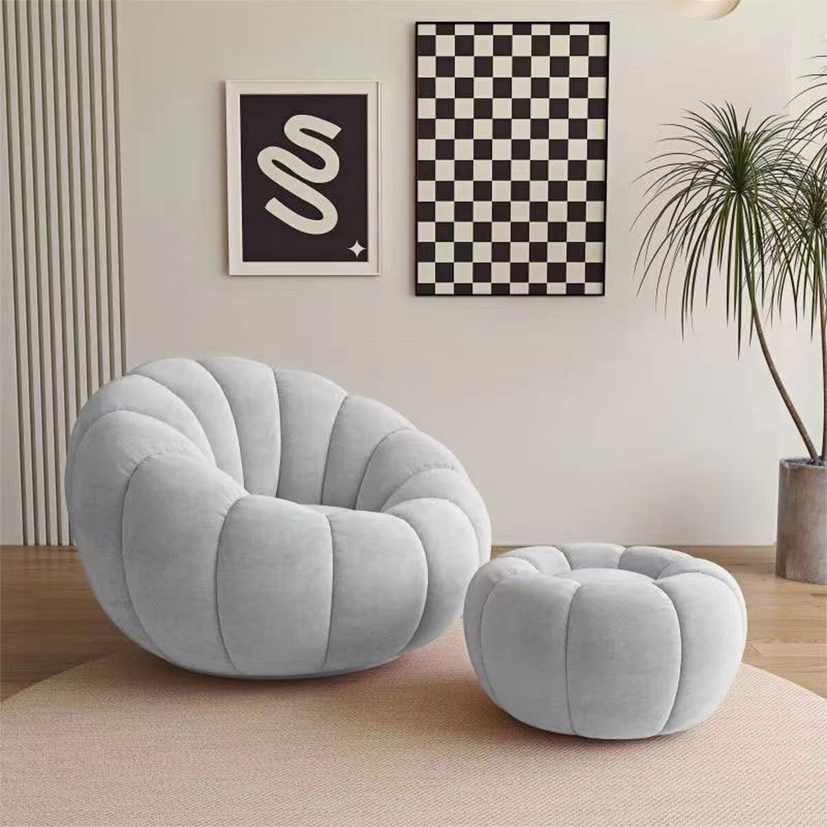 Ленивый диван тыква лепестки изогнутый один диван кремовый ветер может вращаться в спальне маленький диван балкон кресло для...