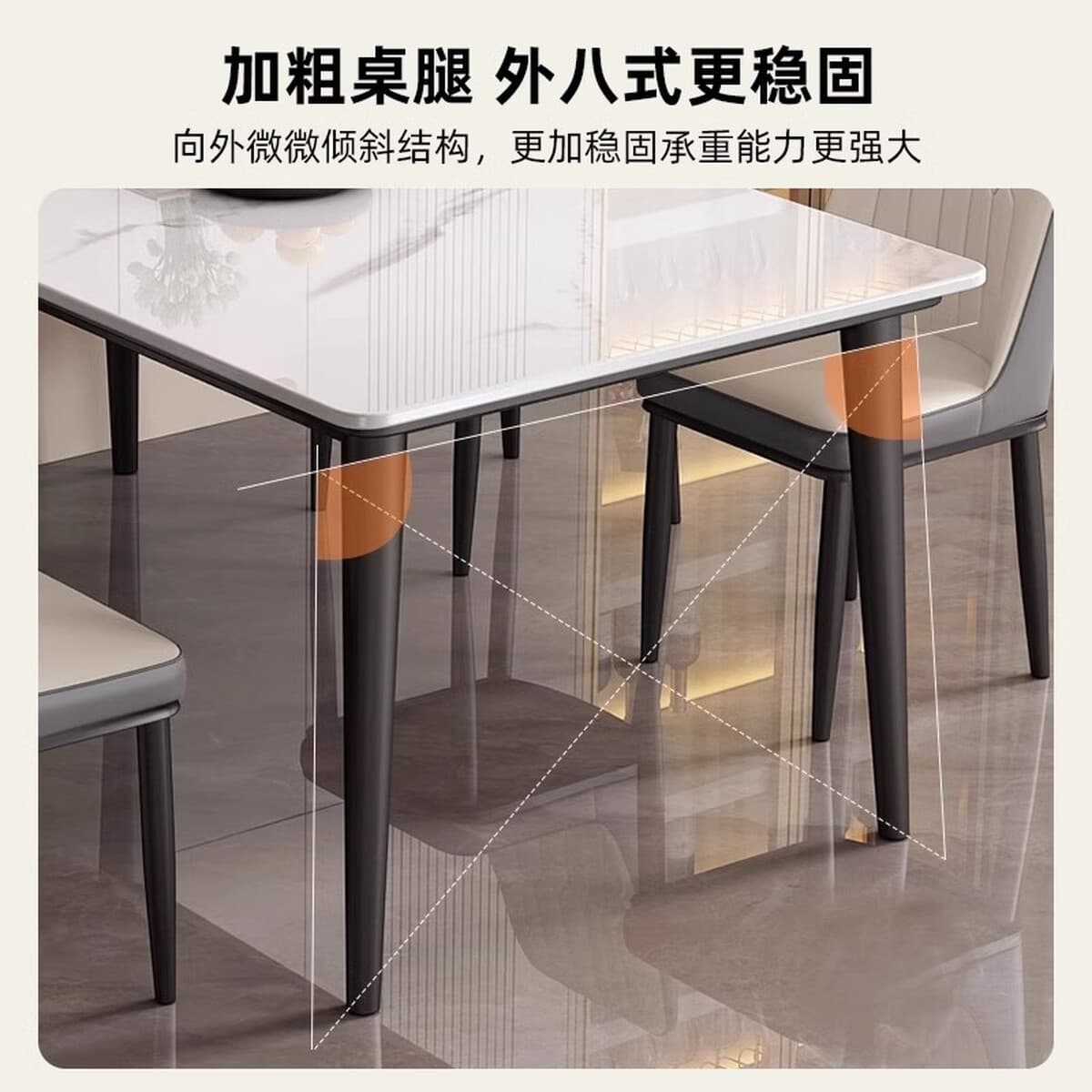 Обеденный стол и стулья из сланца для дома, современный простой дизайн 2025 года, новый высококачественный прямоугольный...