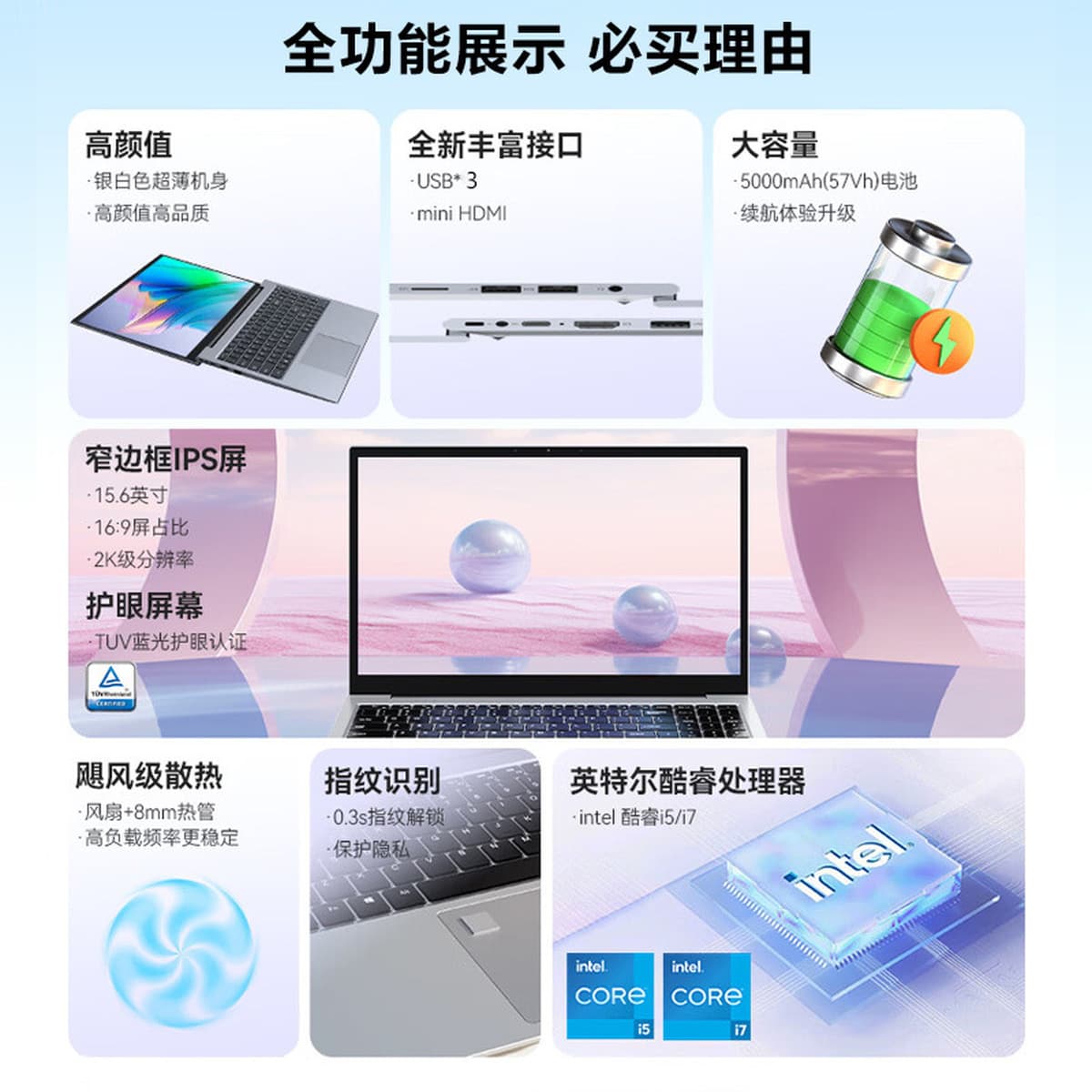 Игровой ноутбук 15.6inch Metal Core i5/i7 для киберспорта, офиса, дизайна, трансграничный дропшиппинг