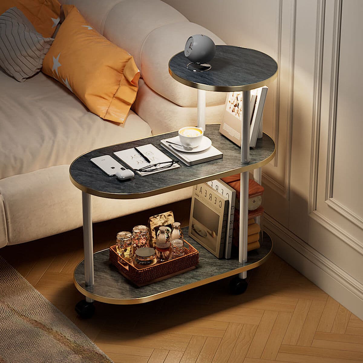 Приставной столик из массива дерева для гостиной, дома, небольшой столик, журнальный столик, передвижной диван, боковой...