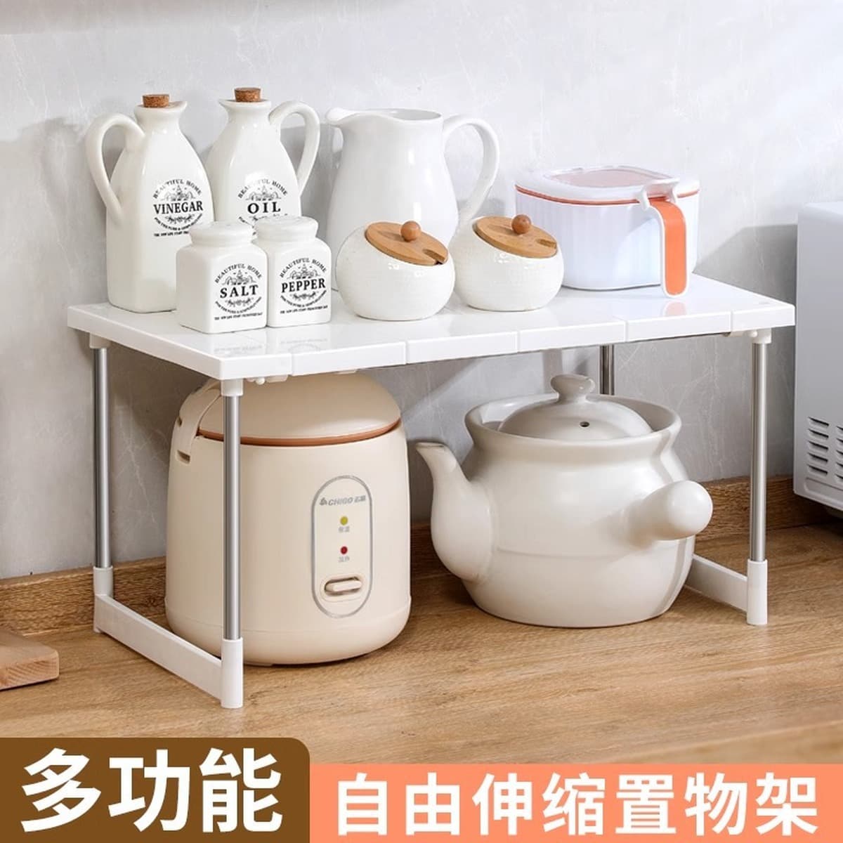 Выдвижная подставка для раковины на кухне