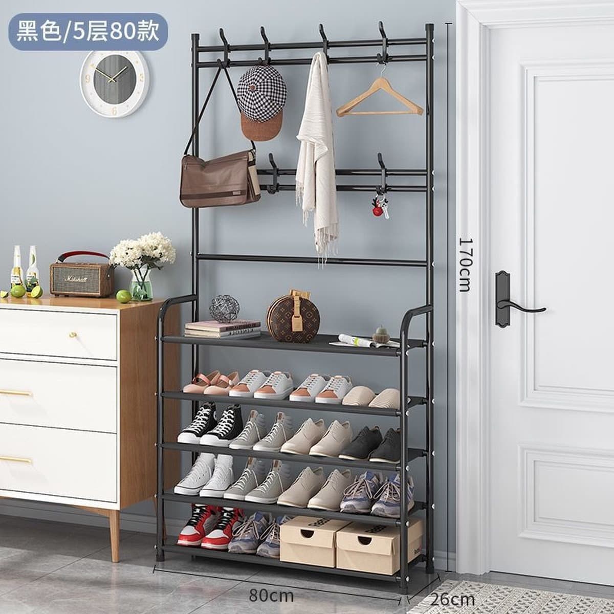 Простая многоярусная комбинированная подставка для обуви и головных уборов, многофункциональная напольная подставка для...