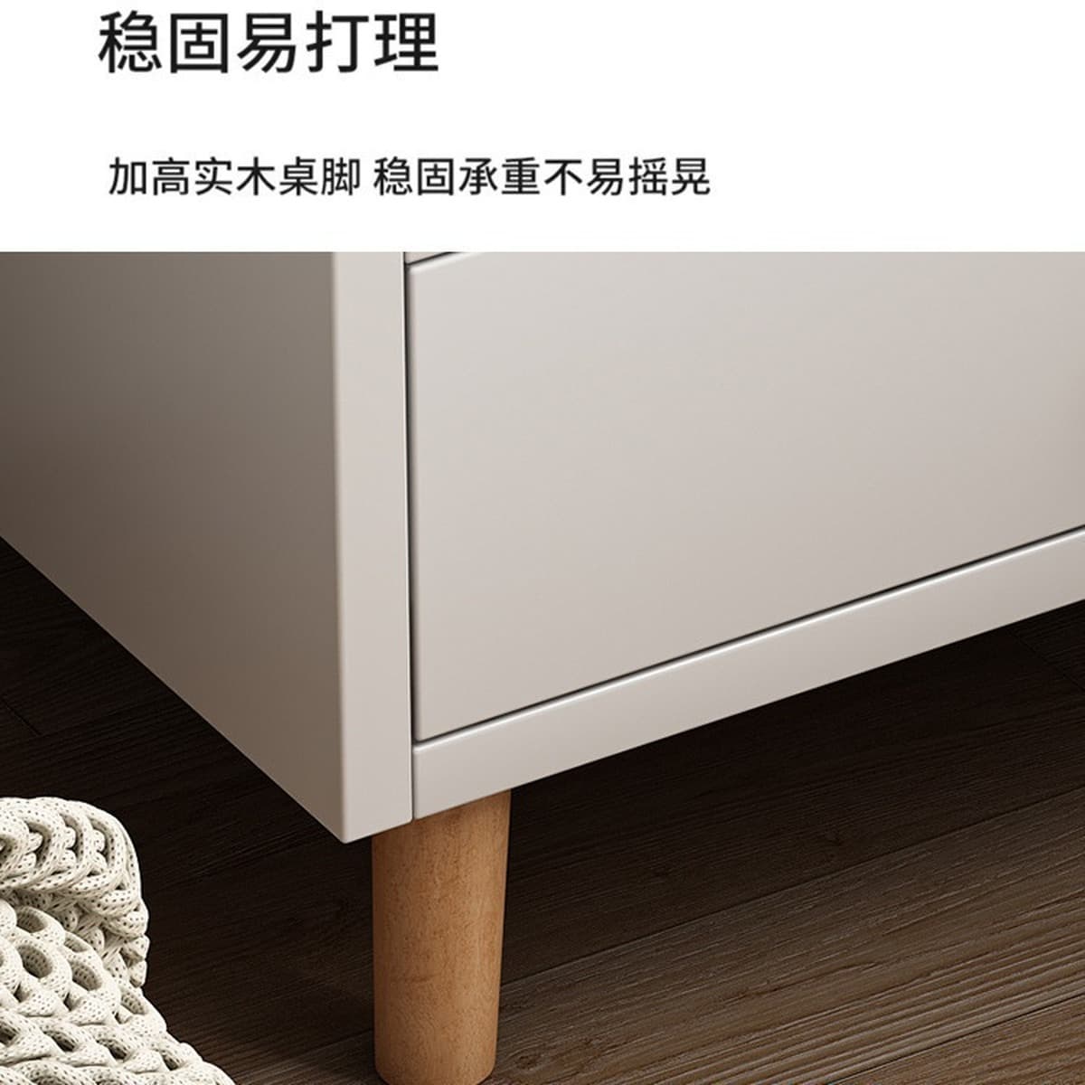 Прикроватная тумбочка, простой современный шкаф для хранения на ножках из цельного дерева, маленькая простая спальня,...