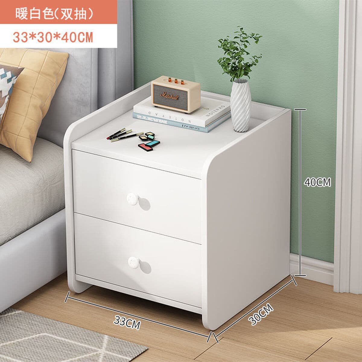 Прикроватная тумбочка, простой современный шкаф для хранения на ножках из цельного дерева, маленькая простая спальня,...