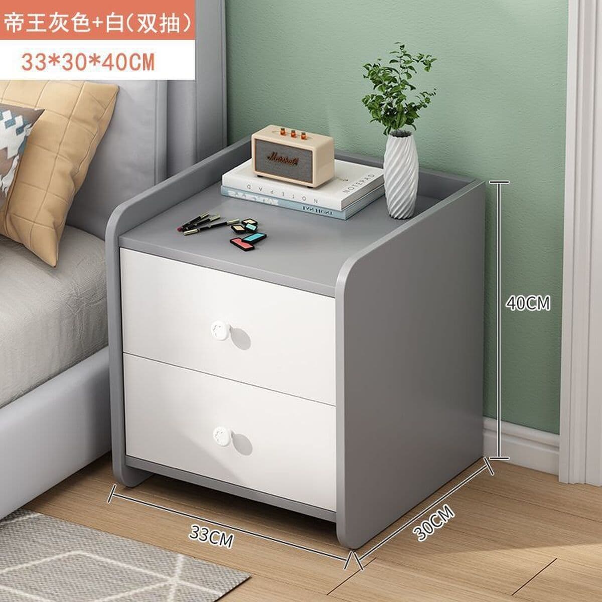 Прикроватная тумбочка, простой современный шкаф для хранения на ножках из цельного дерева, маленькая простая спальня,...