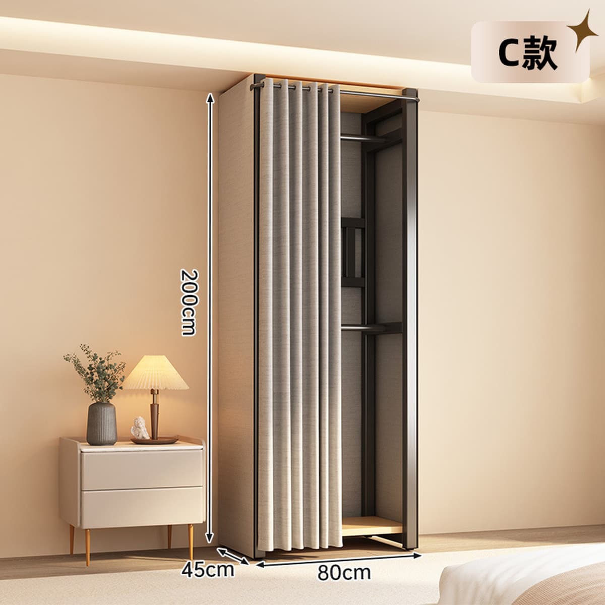 Открытый шкаф для дома, спальни, металлический каркас, гардеробная, стальной шкаф, новая горячая модель 2025 года для...