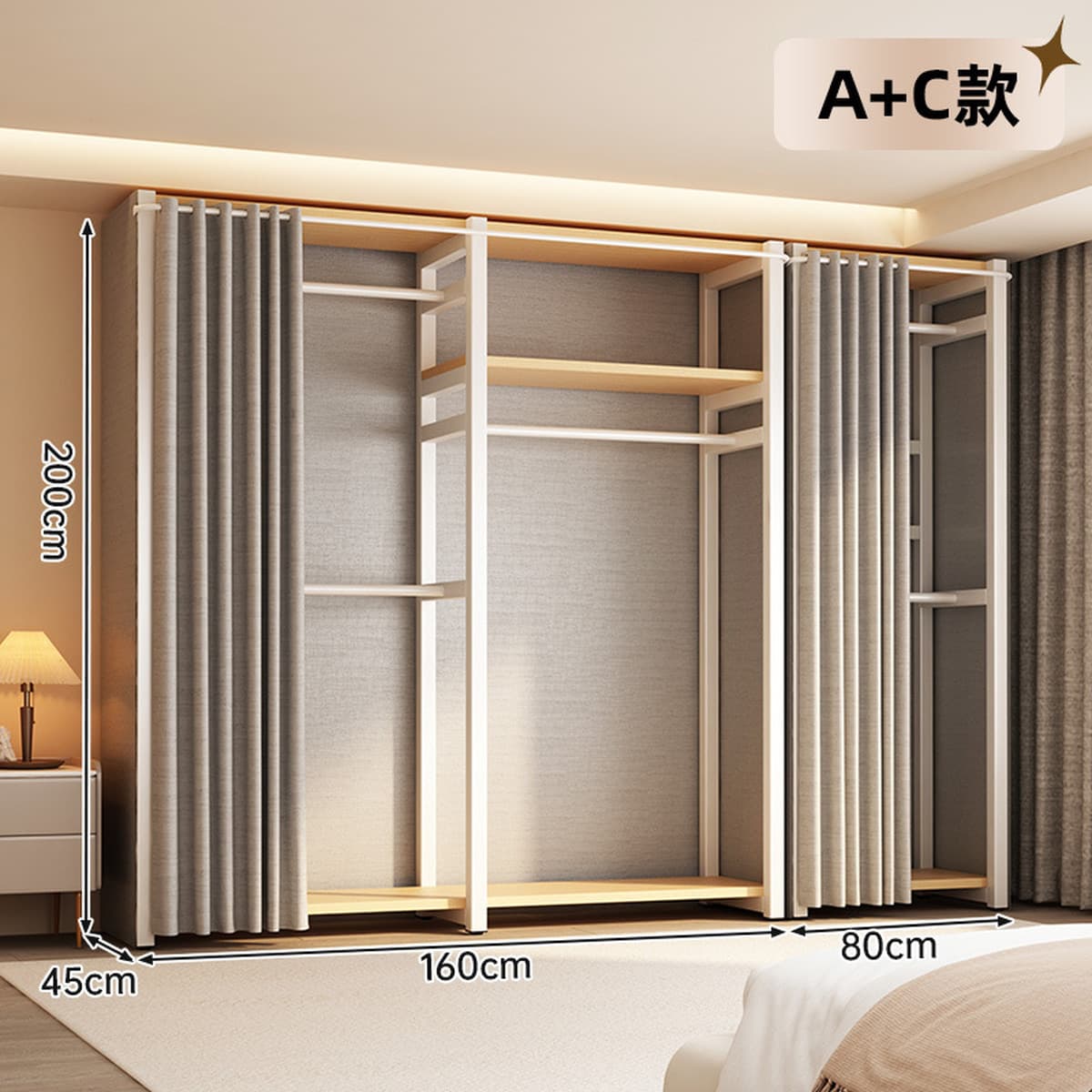 Открытый шкаф для дома, спальни, металлический каркас, гардеробная, стальной шкаф, новая горячая модель 2025 года для...