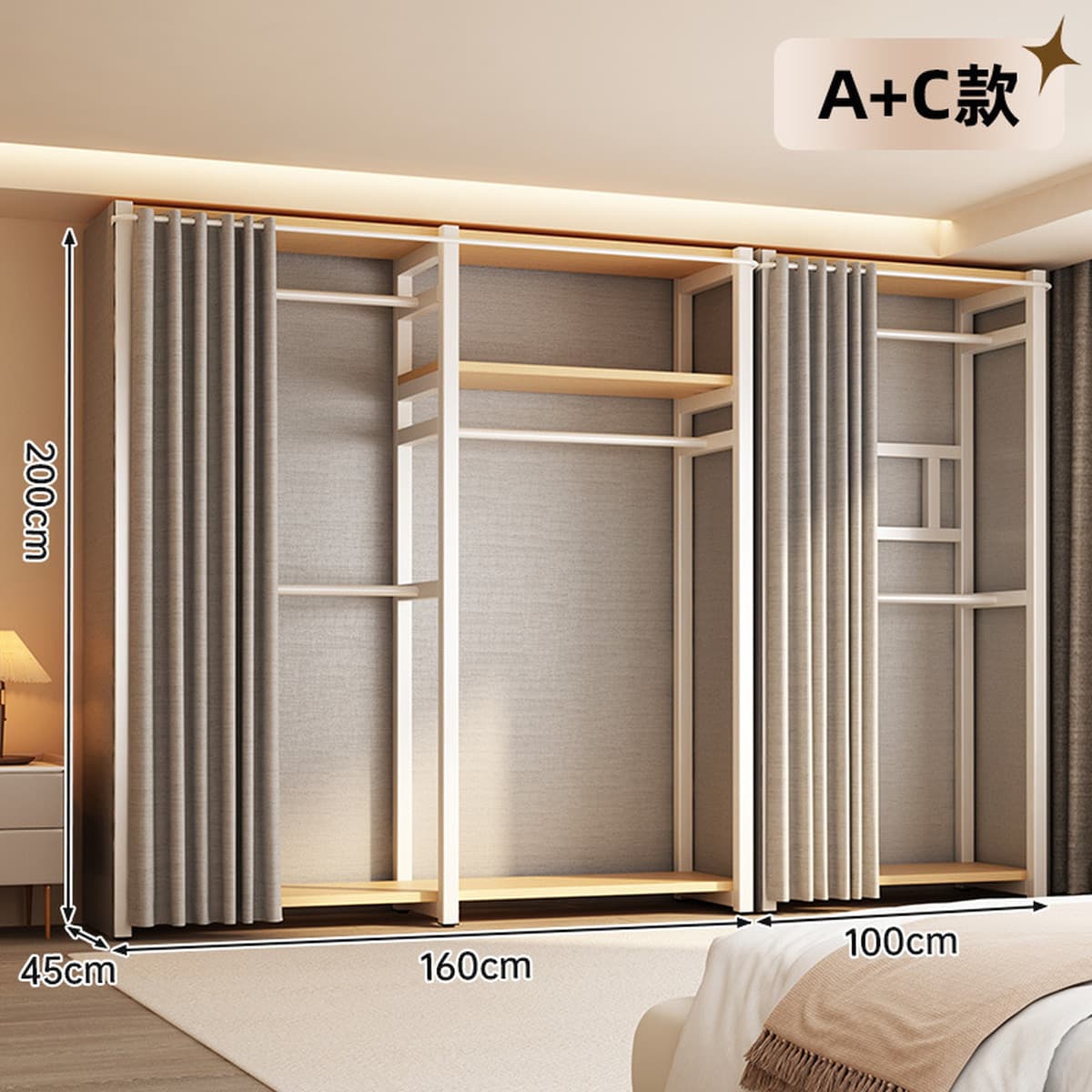 Открытый шкаф для дома, спальни, металлический каркас, гардеробная, стальной шкаф, новая горячая модель 2025 года для...