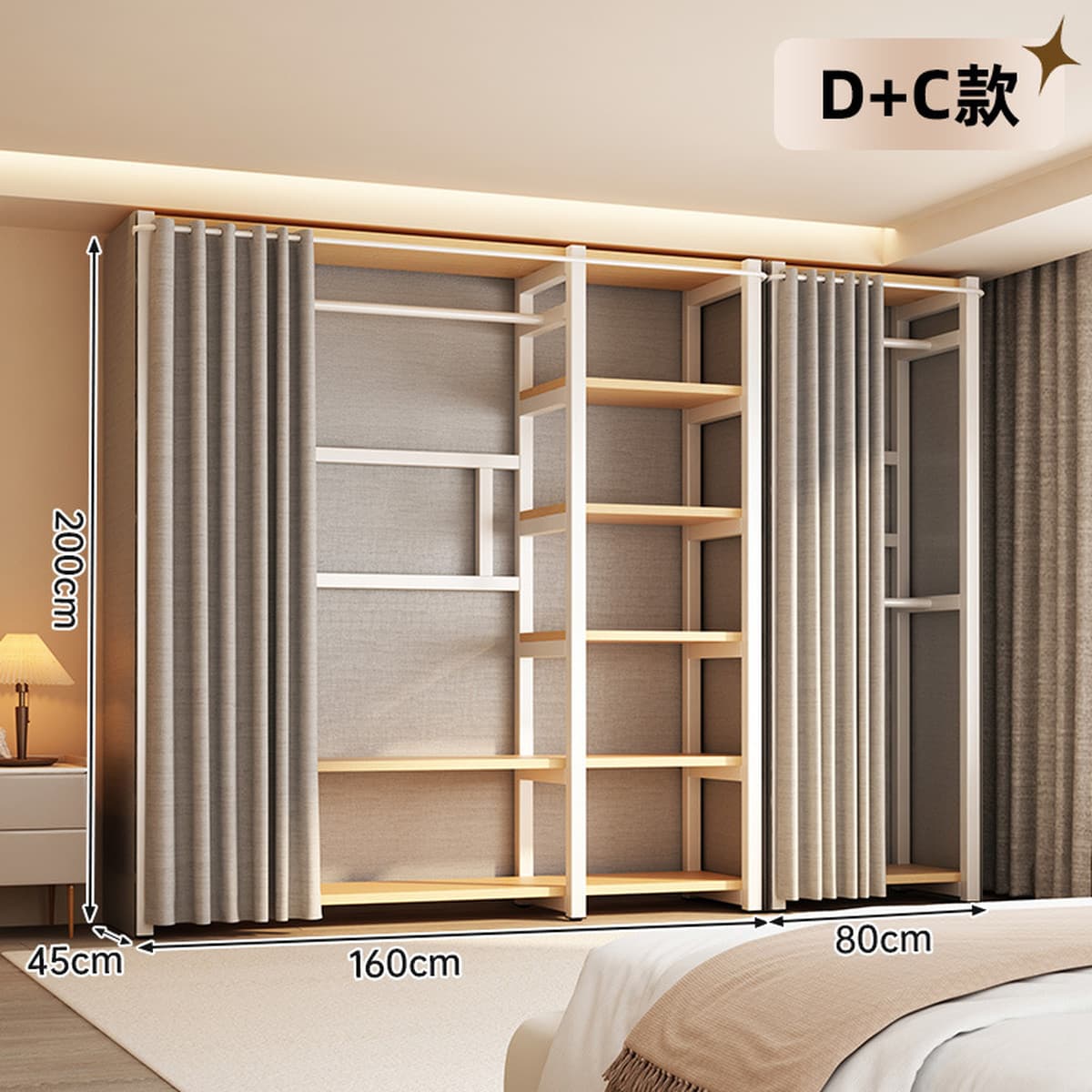 Открытый шкаф для дома, спальни, металлический каркас, гардеробная, стальной шкаф, новая горячая модель 2025 года для...