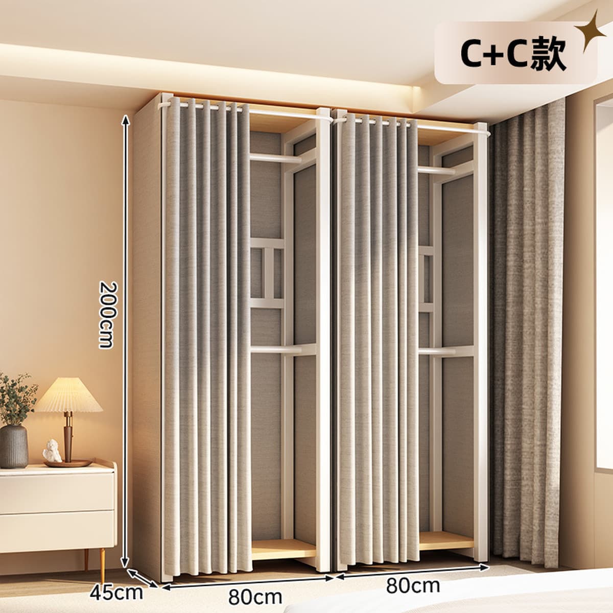 Открытый шкаф для дома, спальни, металлический каркас, гардеробная, стальной шкаф, новая горячая модель 2025 года для...