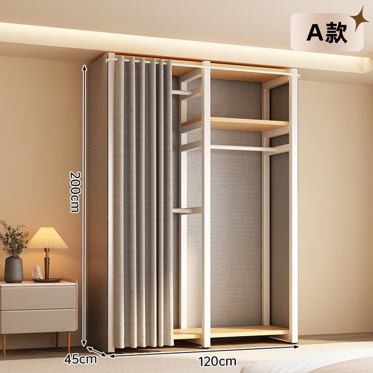 Открытый шкаф для дома, спальни, металлический каркас, гардеробная, стальной шкаф, новая горячая модель 2025 года для...