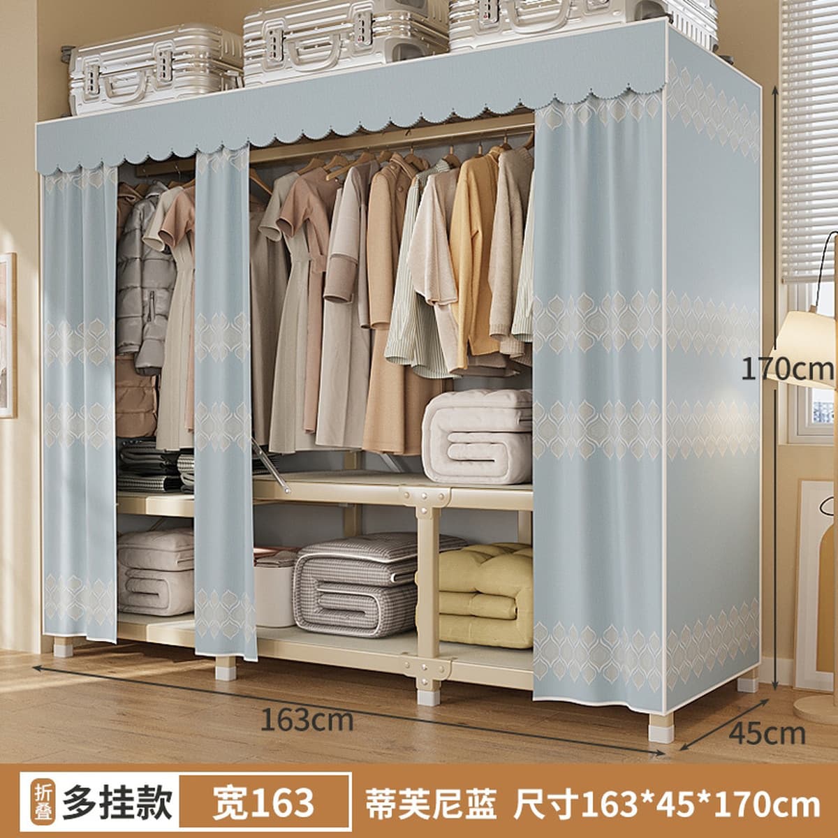 Гардероб простой сборки, складной тканевый шкаф для арендного жилья, новый, с золотой стальной рамой, тканевый шкаф для...