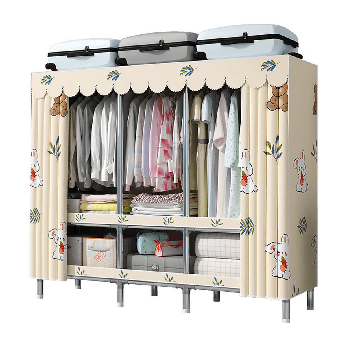 Современный простой толстый и усиленный гардероб Домашняя спальня простой тканый гардероб