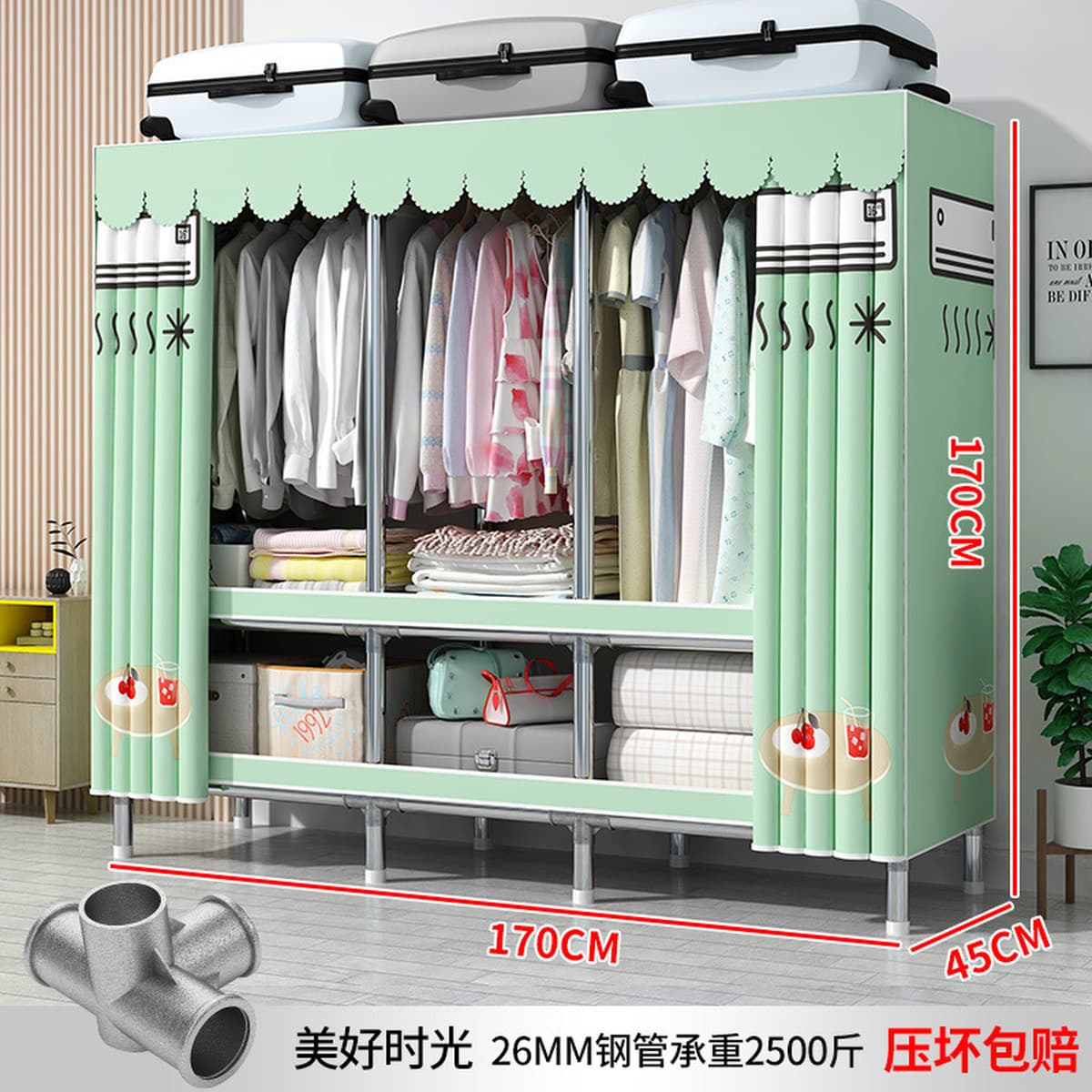 Современный простой толстый и усиленный гардероб Домашняя спальня простой тканый гардероб