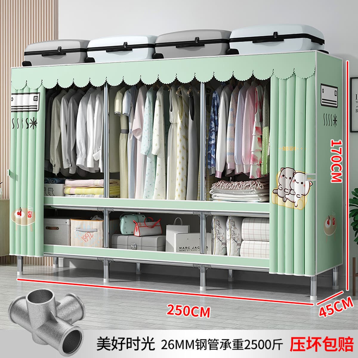 Современный простой толстый и усиленный гардероб Домашняя спальня простой тканый гардероб