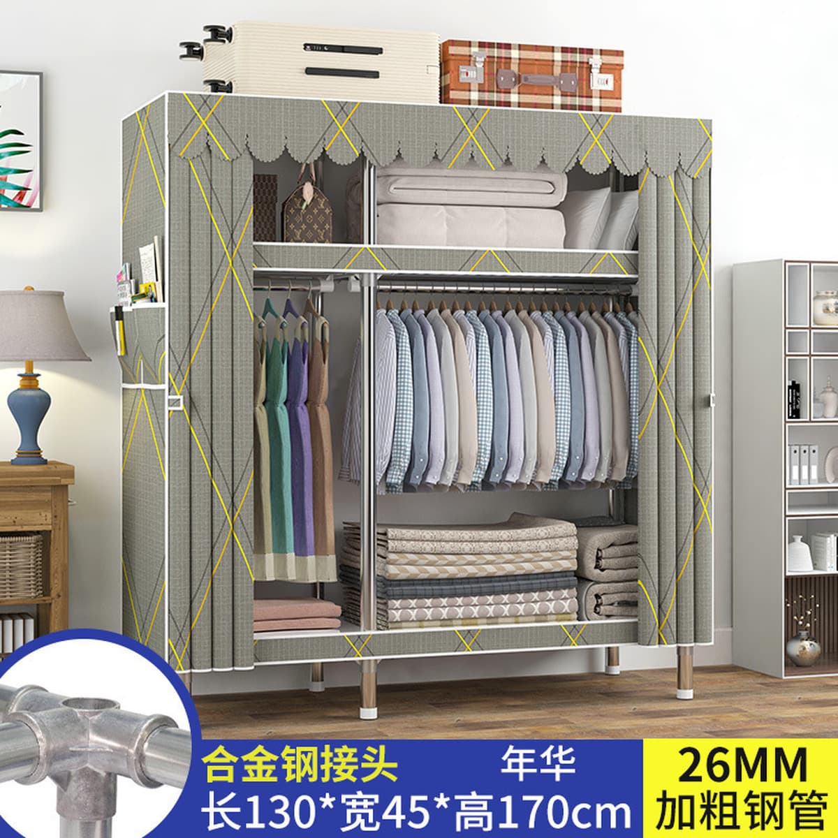 Современный простой толстый и усиленный гардероб Домашняя спальня простой тканый гардероб