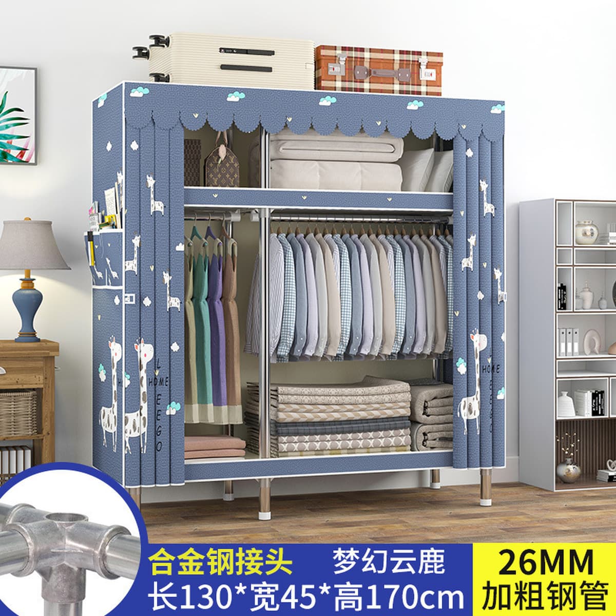 Современный простой толстый и усиленный гардероб Домашняя спальня простой тканый гардероб