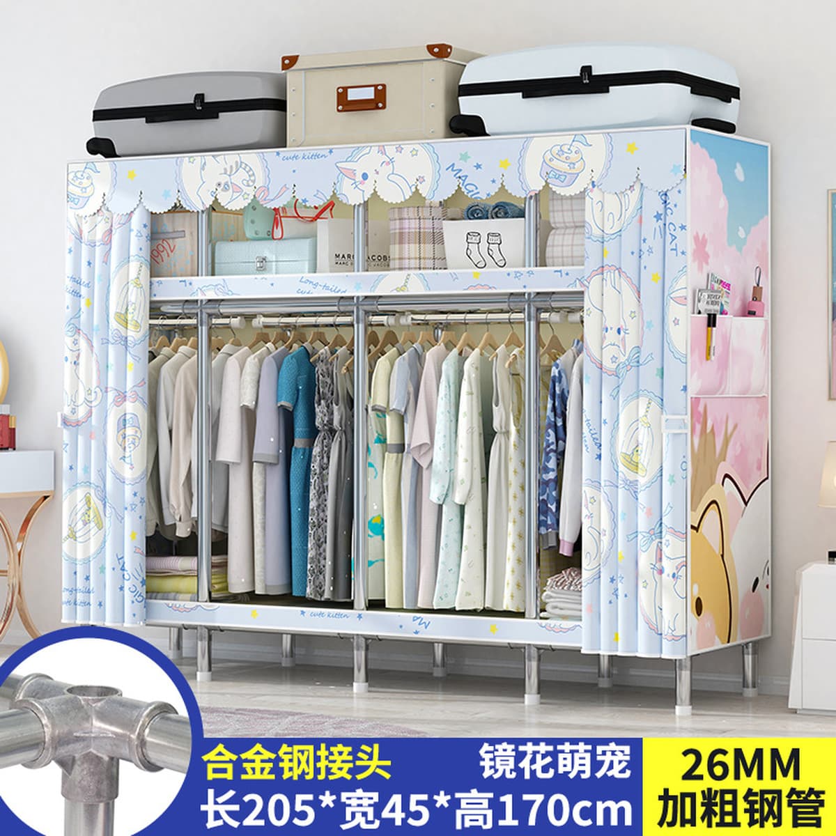 Современный простой толстый и усиленный гардероб Домашняя спальня простой тканый гардероб