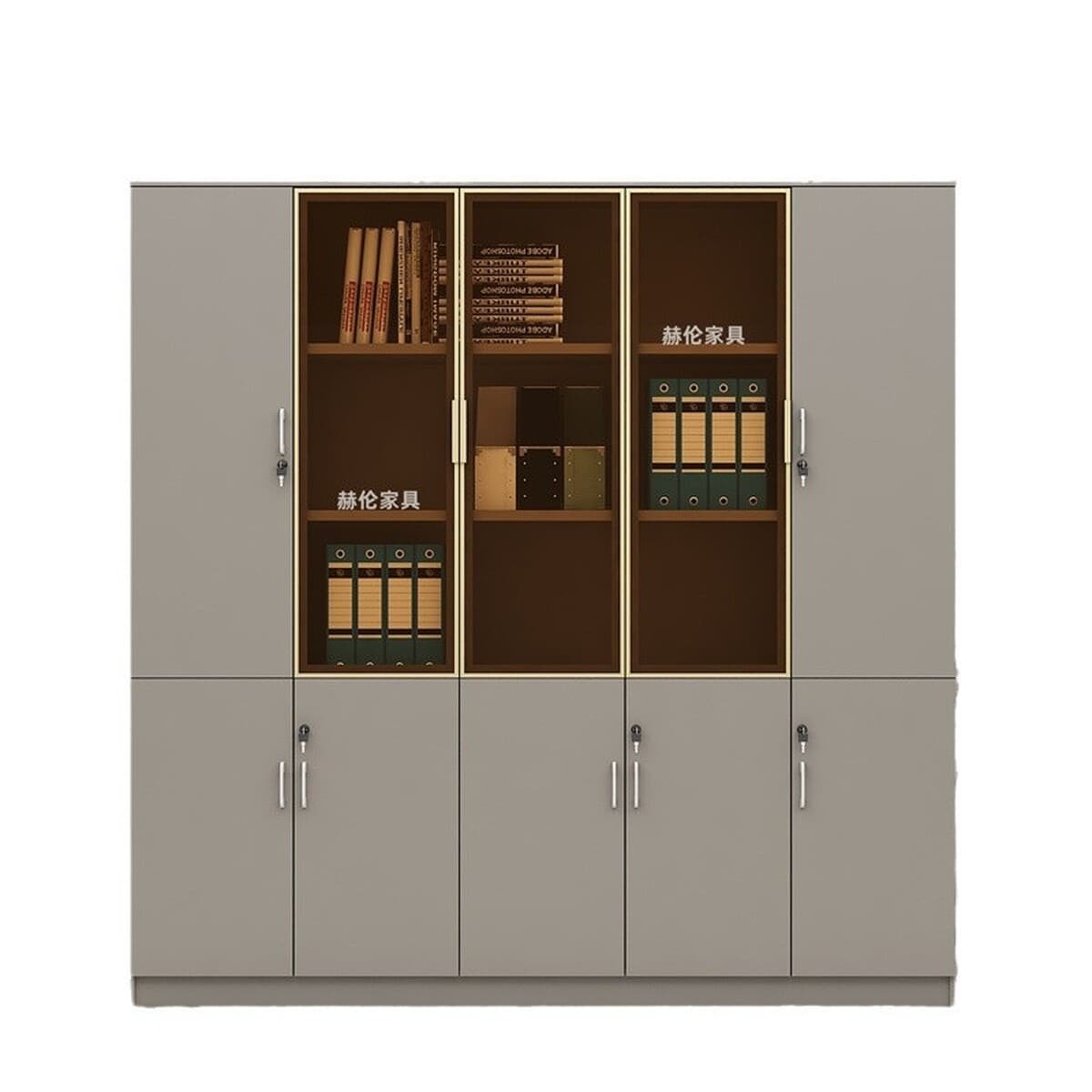 Стеклянный шкаф, картотечный шкаф, деревянный низкий шкаф для хранения данных, простой современный офисный файловый высокий...