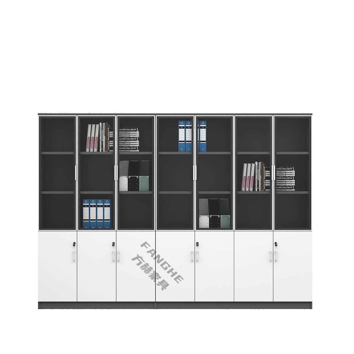 Стеклянный шкаф, картотечный шкаф, деревянный низкий шкаф для хранения данных, простой современный офисный файловый высокий...