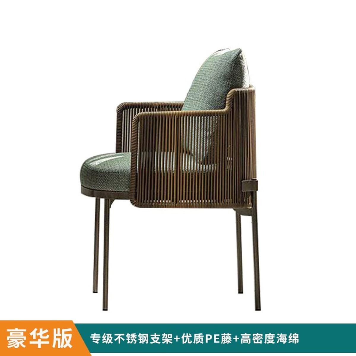 Открытый стол и стул Двор Вилла Сад Ротанга Стул Из Нержавеющей Стали Открытый Балкон Антикоррозионная Деревянная Мебель Для...