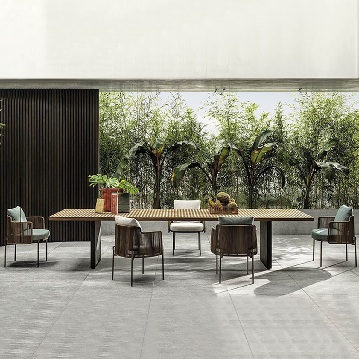 Открытый стол и стул Двор Вилла Сад Ротанга Стул Из Нержавеющей Стали Открытый Балкон Антикоррозионная Деревянная Мебель Для...