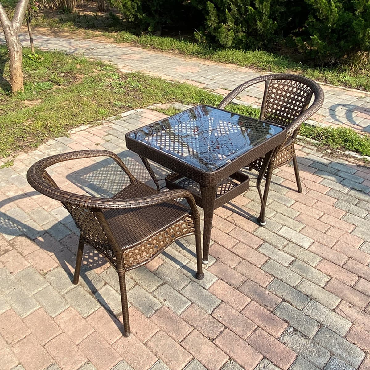 Комбинация чайного стола и стульев Открытый внутренний дворик Терраса Сад Открытый отдых Балкон Стул Водонепроницаемый стол