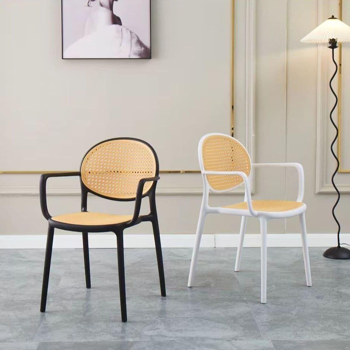 Пластиковый стул из ротанга, подержанный стул из ротанга с подлокотниками, дышащий домашний обеденный стул, коммерческий...