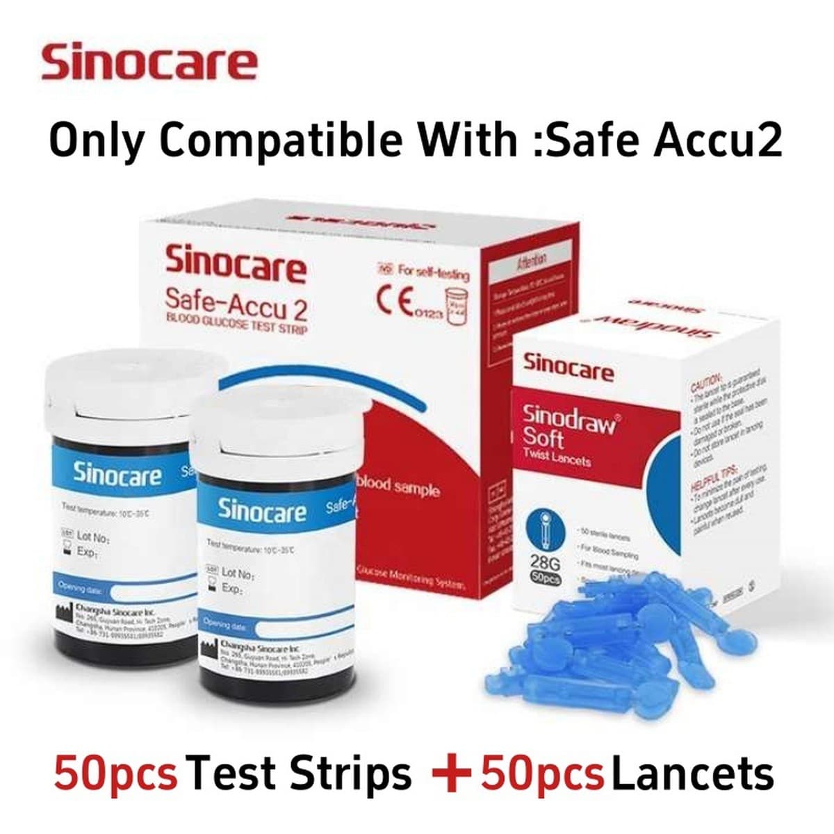 Тест-полоски Safe-Accu2 для домашнего глюкометра, высокоточный прибор для измерения уровня глюкозы в крови, портативный...