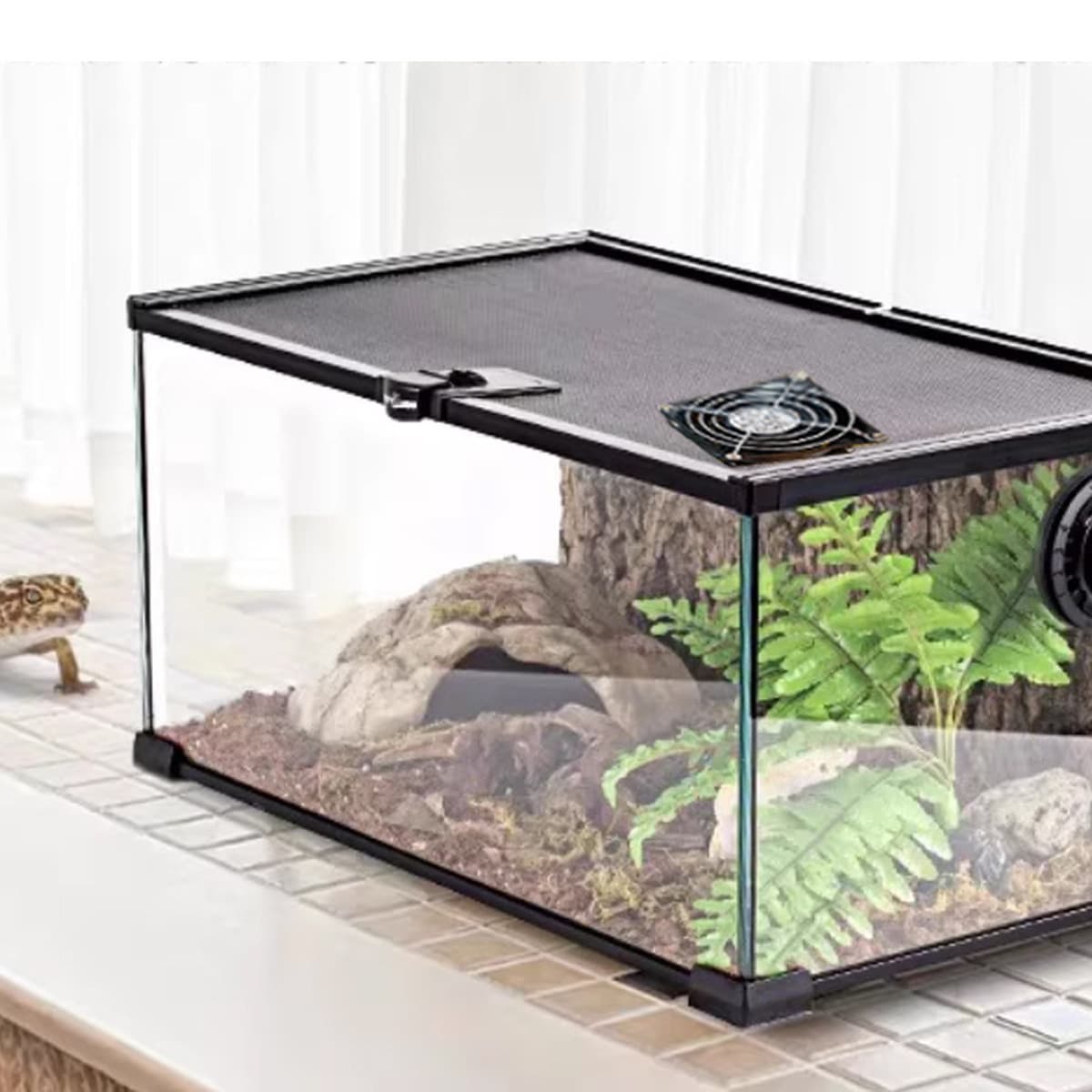 Вентилятор для террариума для рептилий для хамелеонов, черепах с высокой короной, ящериц, питонов, гекконов, вентилятор для...