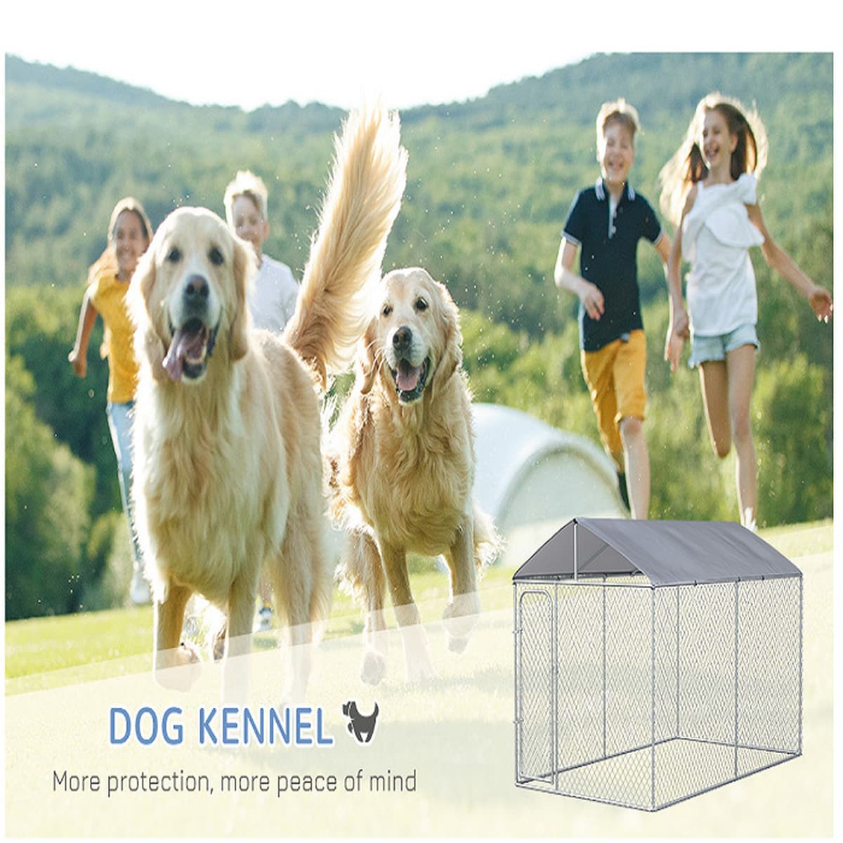 Трансграничные эксклюзивные для грубой сети с дождевой защитой от солнца большой сарай для собак сад задний двор ферма...