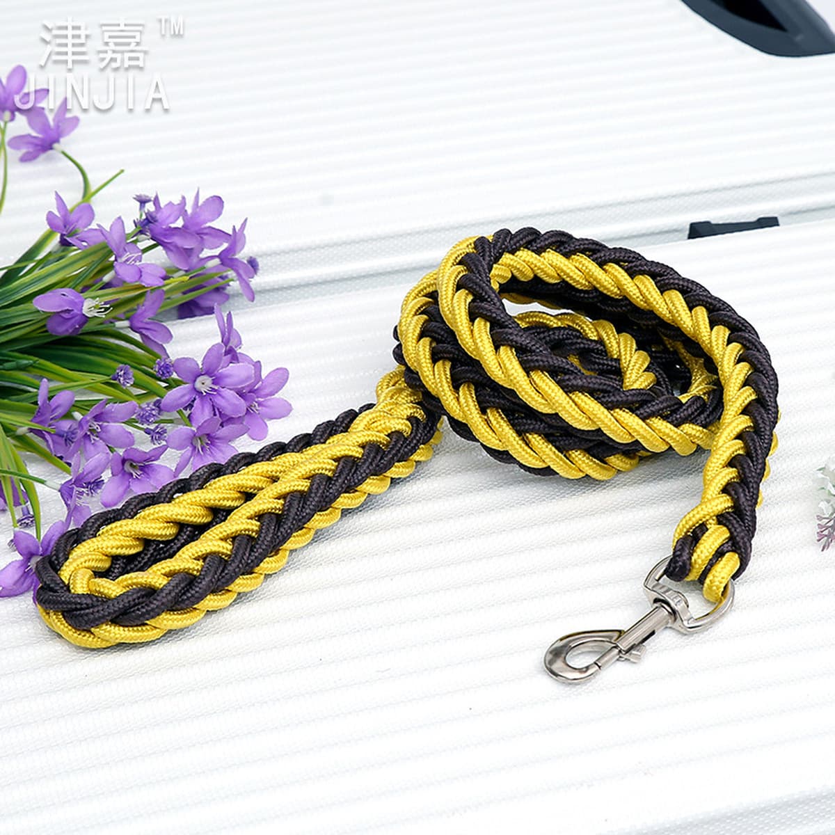 Одноместный плетеный восьмижильный поводок из веревки, золотой ретривер, большой и средний поводок для собак, поводок для...