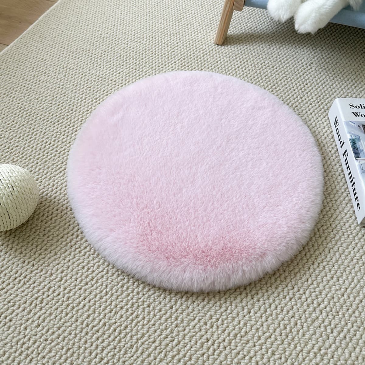 Круглый коврик для кошачьего гнезда, коврик из искусственного кроличьего меха, лежанка для питомца, спальный коврик, подушка...