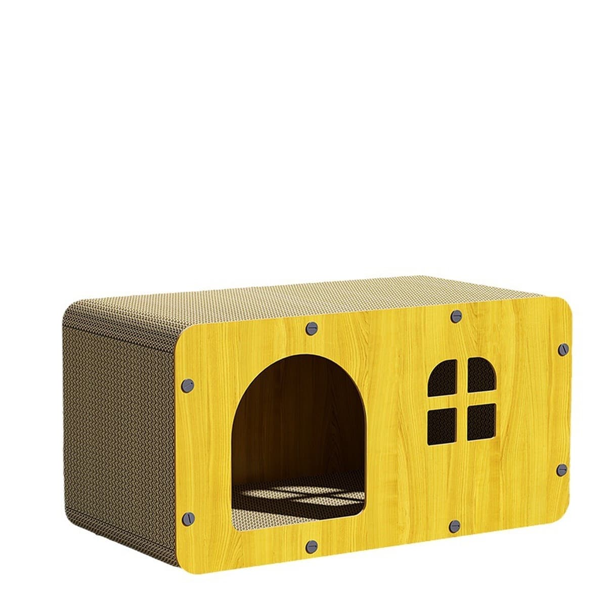 Просторное лежанка-домик для кошек, вилла, штабелируемая, всесезонная, деревянная лежанка-когтеточка, комплексное решение,...