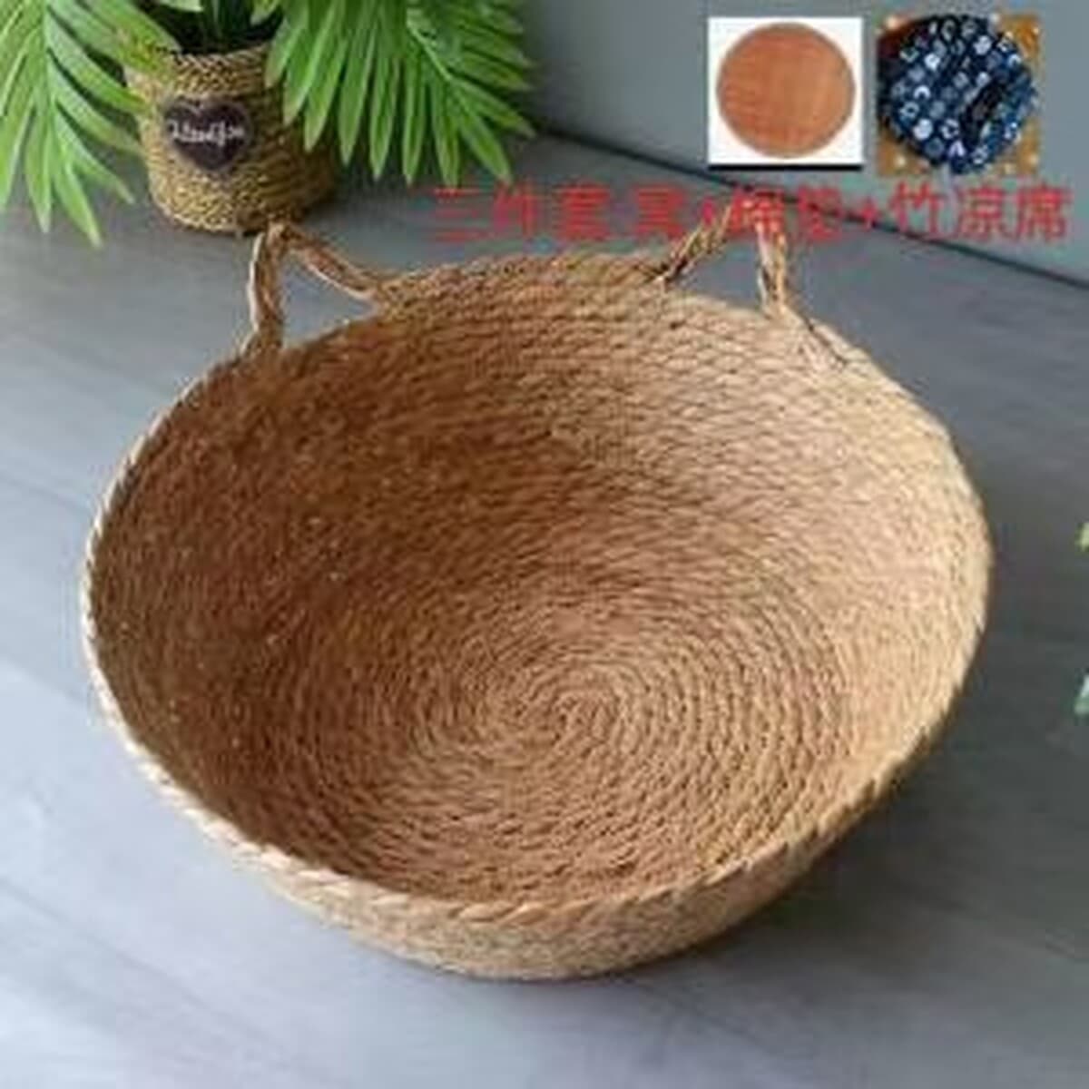 Ротанговое кошачье гнездо Four Seasons Универсальный кибер-знаменитость Зимний теплый кашпо Кошачья кровать Кошачья...