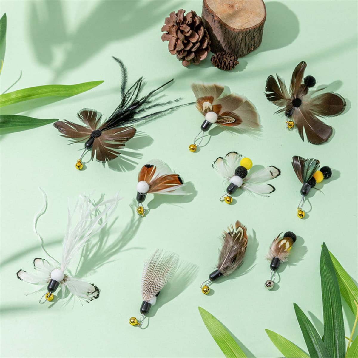 Новая кошачья палка имитация насекомого Замена головы маленькое летающее насекомое кошачья палка зоотовары производители...