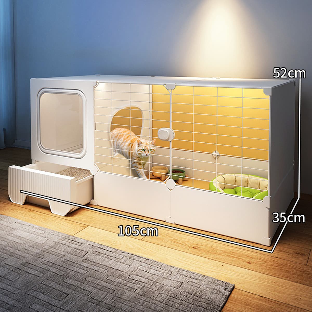 Интегрированная клетка для кошек, кошачий домик, туалет, кошачий домик, пустая зона для кошек, в помещении без свободного...