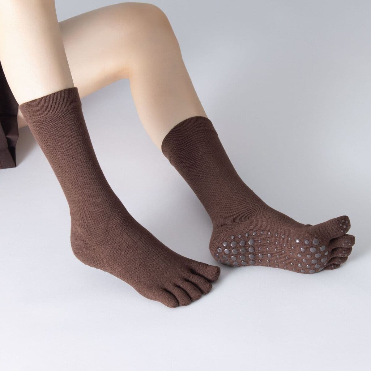 Новые осенне-зимние носки для йоги средней длины с разделением пальцев, профессиональные нескользящие носки для икр,...