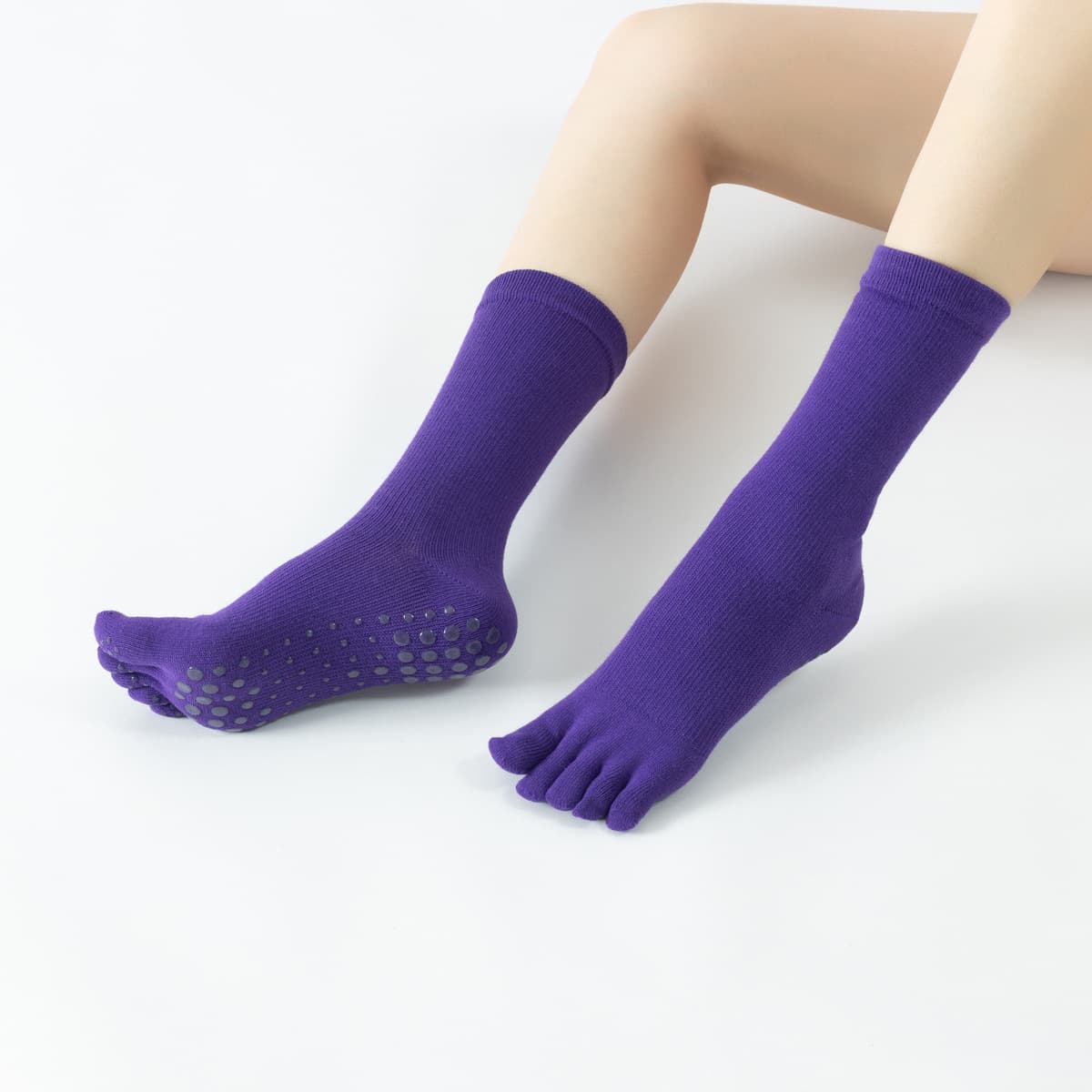 Новые осенне-зимние носки для йоги средней длины с разделением пальцев, профессиональные нескользящие носки для икр,...