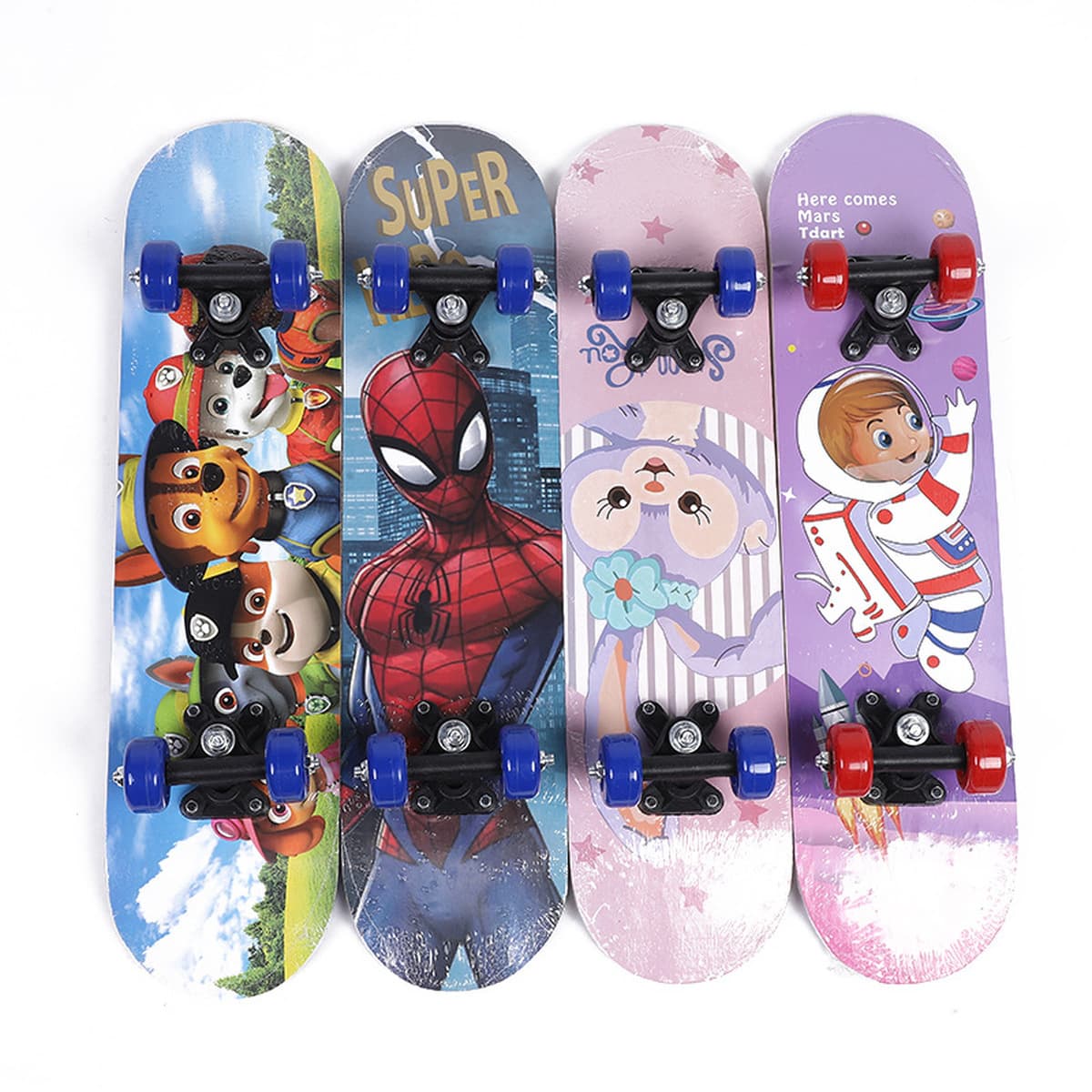 Новый 60 см детский скейтборд трансграничный двойной перебор доска мультфильм прочный скейтборд четырехколесный скутер завод...