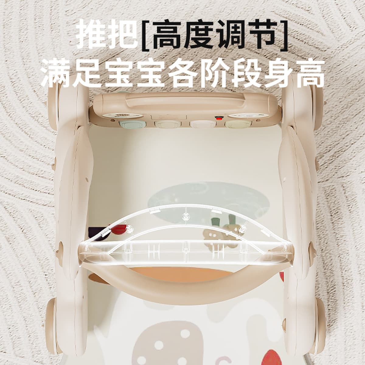 Многофункциональный пластиковый ходунок-каталка 2-в-1 для малышей, с педалями, в подарочной упаковке