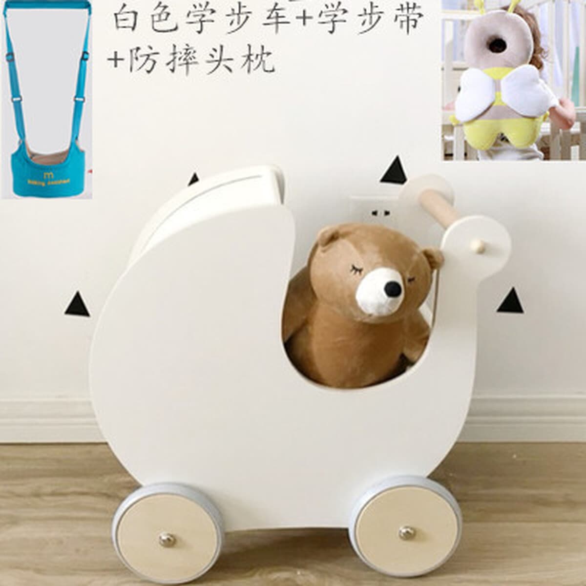 Датская детская коляска-ходунки от 6 до 18 месяцев, обучающая ходьба, 0-образная деревянная игрушка для ног